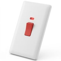 Cooker Switch 45 Amp Slim Line 2 Gang Switch & Neon
