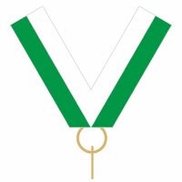 10mm Medal Ribbon with Clip (Green & White)