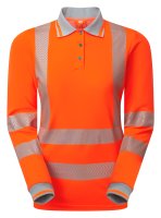 PULSAR&reg; LIFE Women's Hi-Vis Long Sleeve Orange Polo Shirt