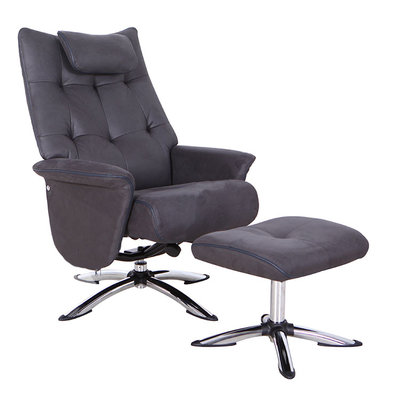 Orson Recliner Chair & Ottoman - Blue