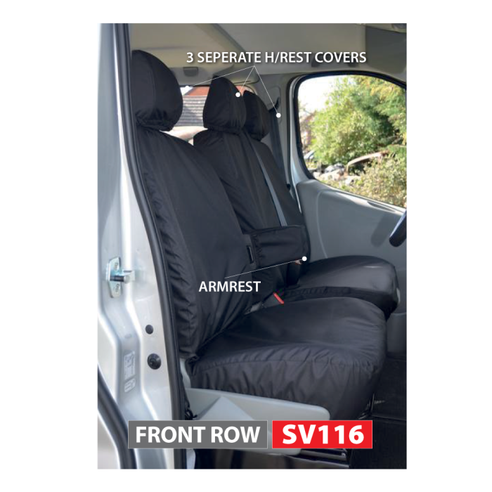 Trafic / Vivaro  /  Primastar  Seat Covers (Front Row 3 Seater) 2006-2014 