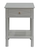 Neutral White 1 Drawer 1 Shelf Side Table