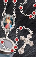 Metal  Rosary/Enamel Fill/Divine Mercy   (61900)