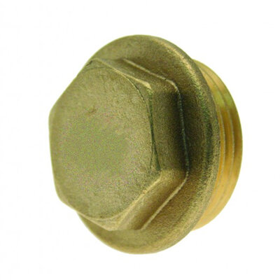 3/4in Flanged Brass Plug