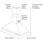 Belling 60cm Chimney Cooker Hood Stainless Steel 