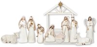 Resin White Finish Nativity Set/11 Pieces/7 inch   (89412)