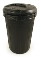 Plastic Dustbin with Lid - Black 80L