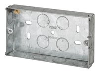 2 Gang 25mm deep Galvanised Steel K.O Box