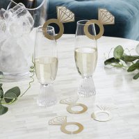 Diamond Ring Glass Decoration - Pack of 12
