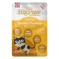 Little Big Paw Wet Cat Pouch Gourmet Tender Turkey Mousse 12x85g