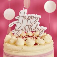 Rose Gold Happy Birthday Wax Candle - Pack of 1