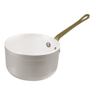 Paderno 10cm Sauce Pan Brushed Aluminium With Brass Handle