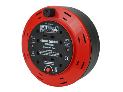 Cable Reel 240 Volt 10 Amp 4 Socket 10m