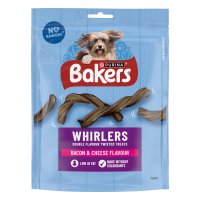 Bakers 12621275 Whirlers Bacon and Cheese Dog Treats 6x130gm