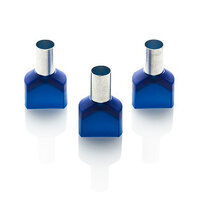 Blue Twin Entry Pre-insulated Ferrules 16.0mm2 (Pack 100) | TCEF1614-100
