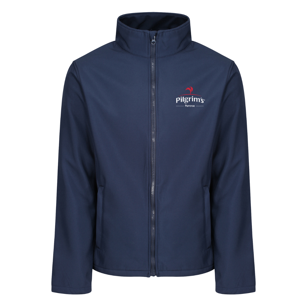 Navy Ablaze Softshell Jacket with Pilgrim's Logo
