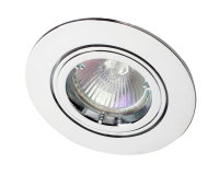 ZAK GU10 mains voltage DieCast AL downlight,max 50W,IP20,82mm,Chrome,dim,directional(R208SC-03)