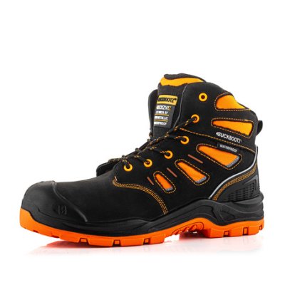 BUCKZVIZ SAFETY BOOT SIZE 8 BLACK / ORANGE BVIZ2BKOR