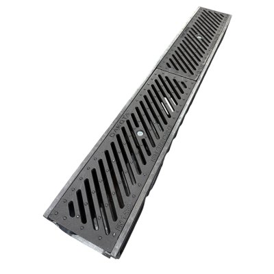 DekDrain Cetus C250 Channel Drain with 75mm Bottom Outlet and Heel Grating - 1m Length (152x125x1000mm)