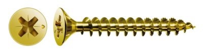 Spax YELLOX Universal Screw Flat Countersunk Pozi 3.0x35mm (Box of 25) 4081020300351