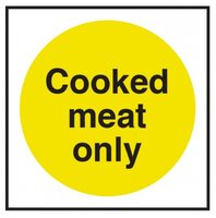 Catering Signs - Cooked Meat Only 100mm x 100mm
