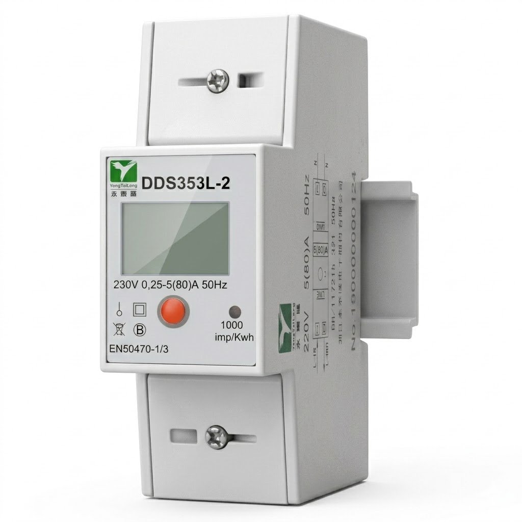 YTL 80A 2 Mod Din Rial kWh Meter Import / Export DDS353L-2