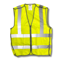 Hivis Pull Apart Vest, Stud Poppers, Zip Front, Yellow