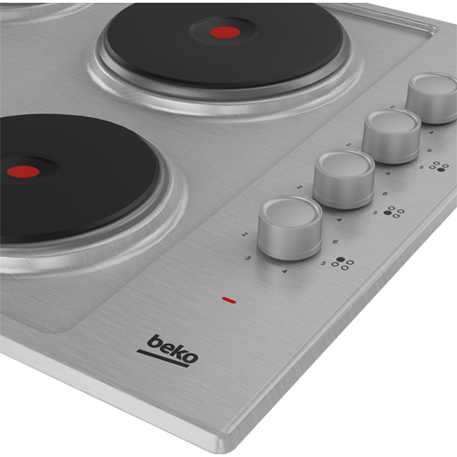 Beko HIBE64101X 60cm Solid Plate Hob Stainless Steel 4