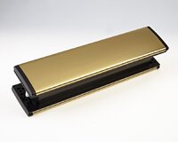 UNICORN L/PLATE 38MM-78MM GOLD/BLACK ENDS