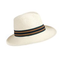 Mens Straw Trilby Asstd Col Bands 58-60cm