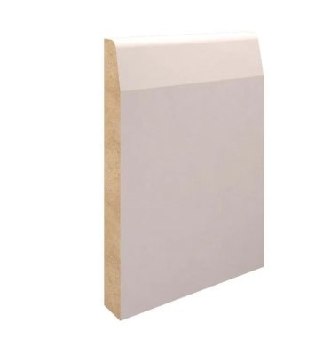 MDF Chamfered & Round 18MMX144MMX4.4M FSC Skirting Primed White 