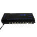 BLAAMP28 installed in signal distribution rack showing FM/DAB/UHF input connections