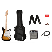 Squier Sonic Stratocaster Pack - 2 Colour Sunburst with White Pickguard & Maple Fingerboard 