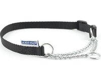 Ancol Nylon Half Check Collar 1-2 Black 14" x 1