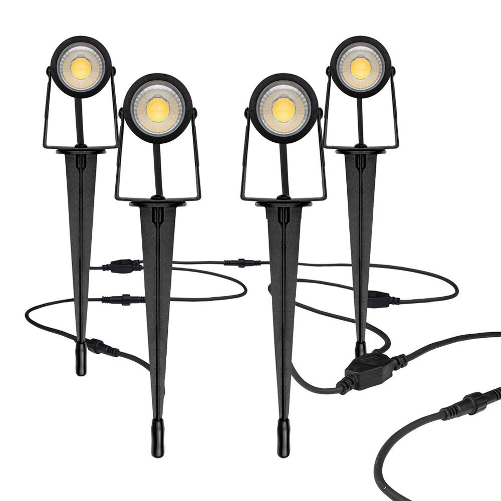 Luceco Garden Spike Light 4 Pack 4x200lm 3W 4K
