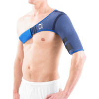 Constructed from heat therapeutic neoprene with adjustable straps and comfort pad.