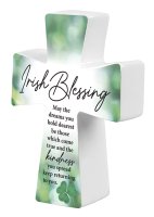 Porcelain Message Cross/Irish Blessing  (12868)