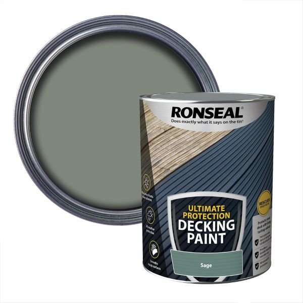 Ronseal Ultimate Protection Deck Paint Willow Tin & Swatch