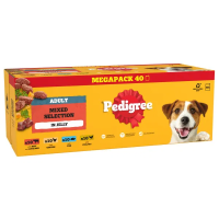 Pedigree Dog Adult Pouches Mixed Selection in Jelly Mega Pack 40x100g