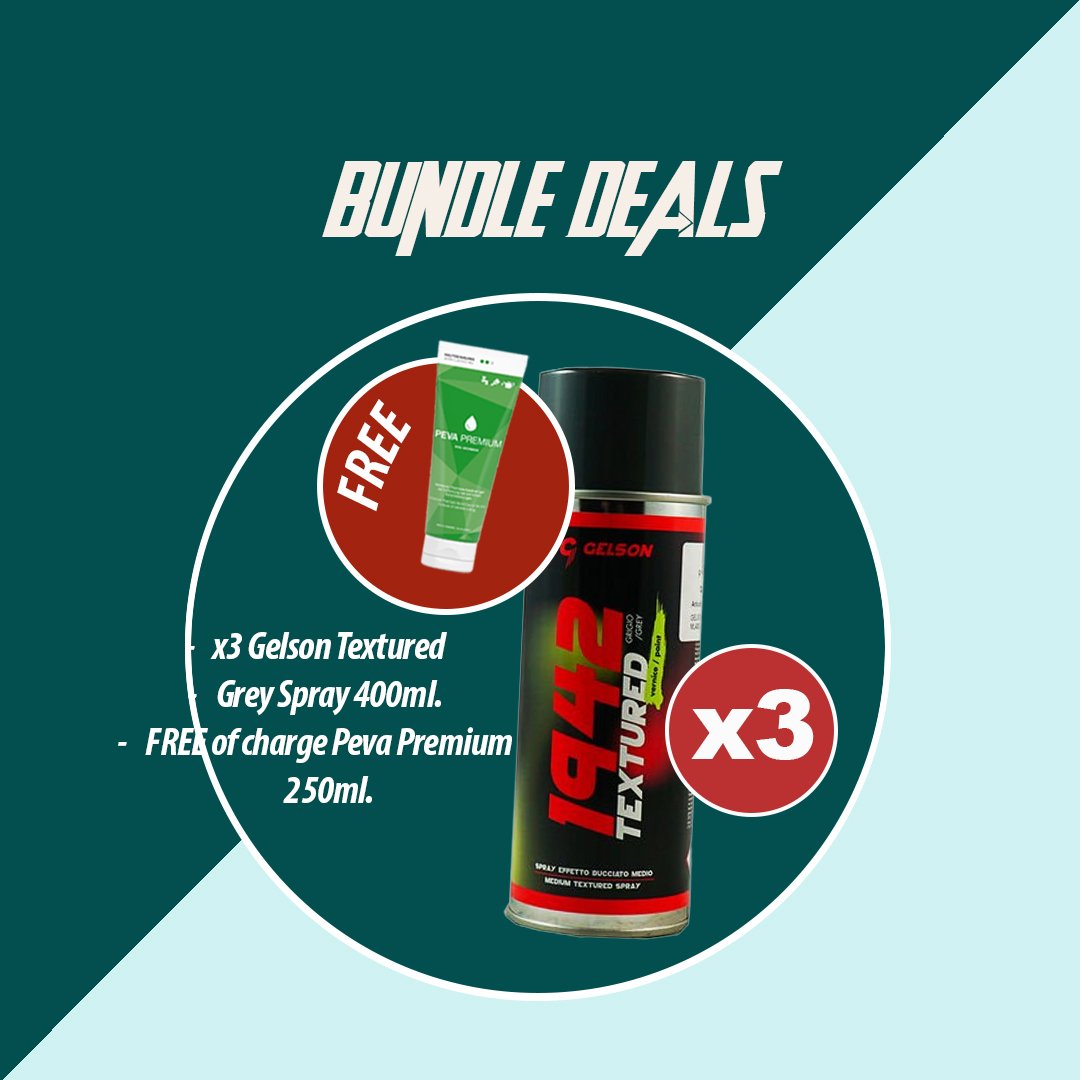 Gelson 25302 1942 Textured Grey Spray 400Ml Bundle of 3