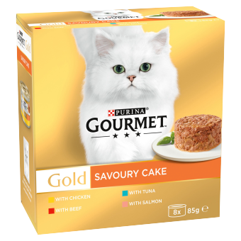 Gourmet Gold Adult Savoury Cake Meat Multipack 6x8x85g 