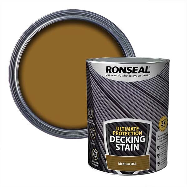 Ronseal Ultimate Protection Deck Stain Medium Oak 5L & Swatch