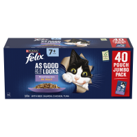 Felix 'As Good as it Looks' Cat Pouch 7+ Senior Mixed Selection Jelly 85g 40pk x 1