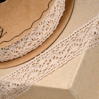 Cotton Lace Trim Coffee - 25mm x 10m