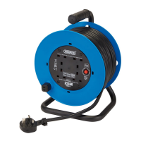 Draper, 230V Heavy Duty Industrial Four Socket Cable Reel, 25m