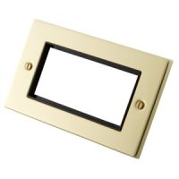 Polished Brass 2 Gang 4 Module Euro Plate 6052-322