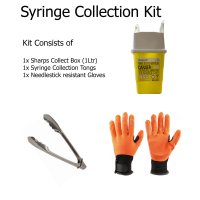 Syringe Collection Kit -Gloves/Tongs/Sharpbox