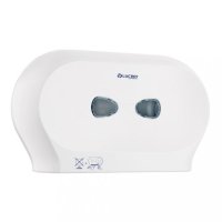 Lucart Twin Mini Jumbo Toilet Roll Dispenser White