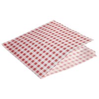 Greaseproof Paper Bags Red Gingham Print 17.5 x 17.5cm pack of 1000