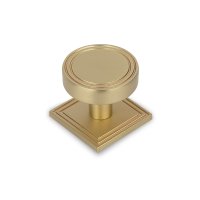 Round Knob and Back Plate Satin Brass 37mm Diameter